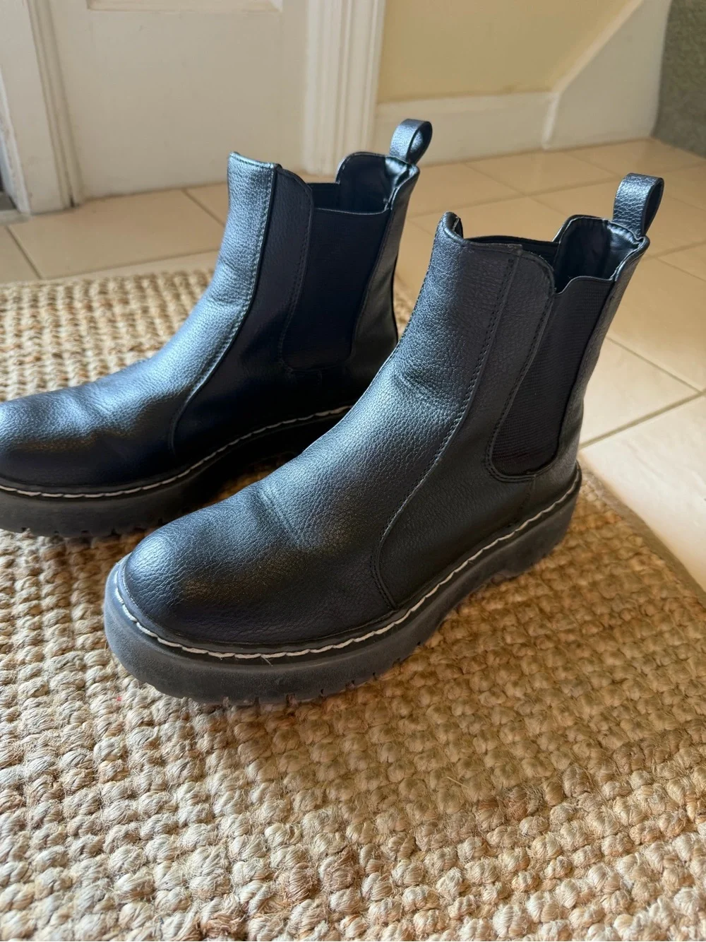 Sincerly Jules Black Leather Chelsea Boots